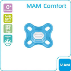 Mam Chupete Comfort Silicona 0M+ Azul 2 Uds.