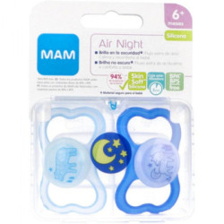Chupete Silicona Mam Air Night A 16+ M Pack Doble