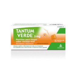 Tantum verde 3 mg 20 pastillas para chupar sabor naranja y miel
